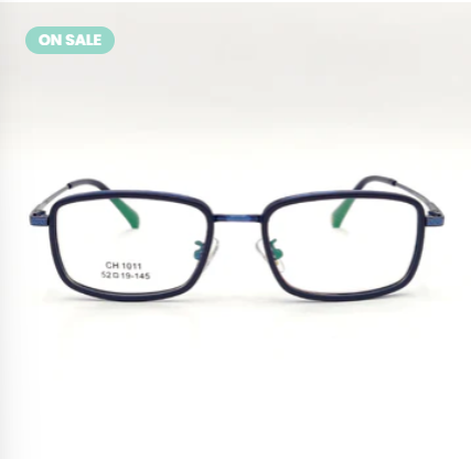 Double Rim Rectangle Blue Unisex Frame
