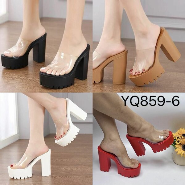 Sandales à plateforme transparentes pour femmes