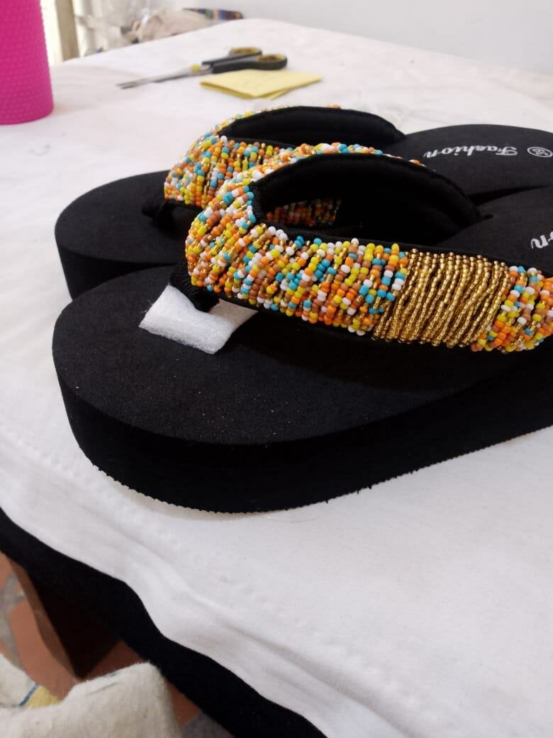 Beaded slippers