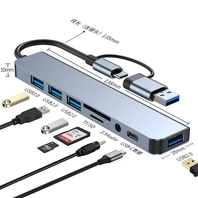 Multi port Hub USB-C gris