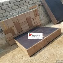 custom made bed with a high base