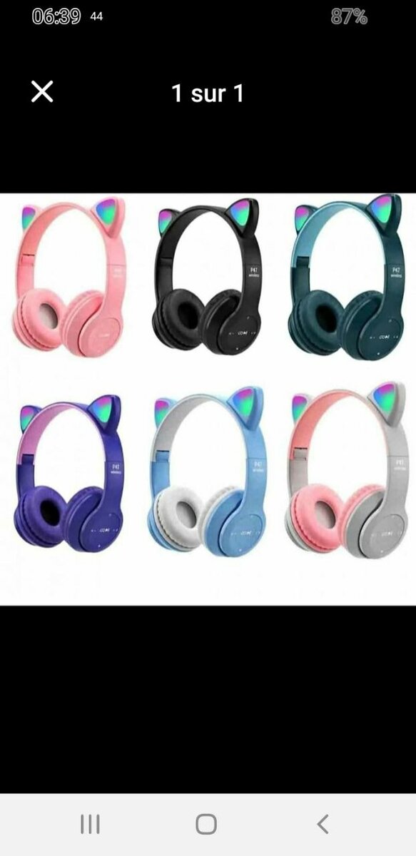 Casque oreille de chat lumineux