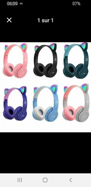 Casque oreille de chat lumineux