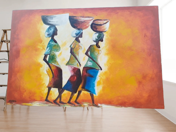 Tableau Art Africain Coloré