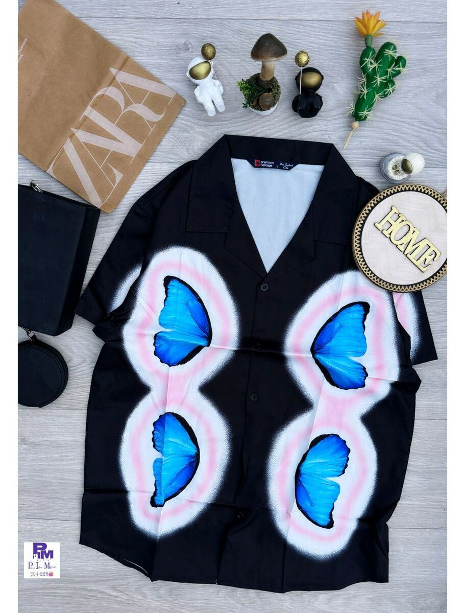 Chemise à motifs papillon