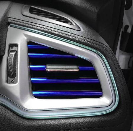 10Pcs Universal Car Air Conditioner Decorative U Shape Moulding Strips Blue