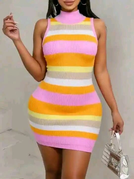 Robe Colorée Moulante Femme