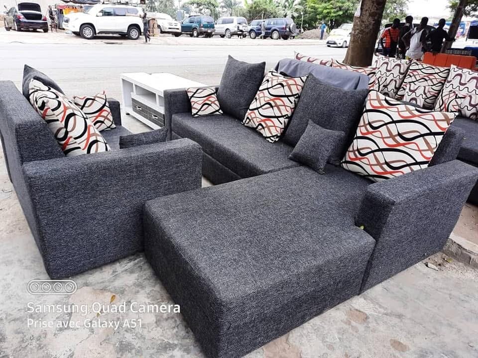 Canapé d'angle modulable gris