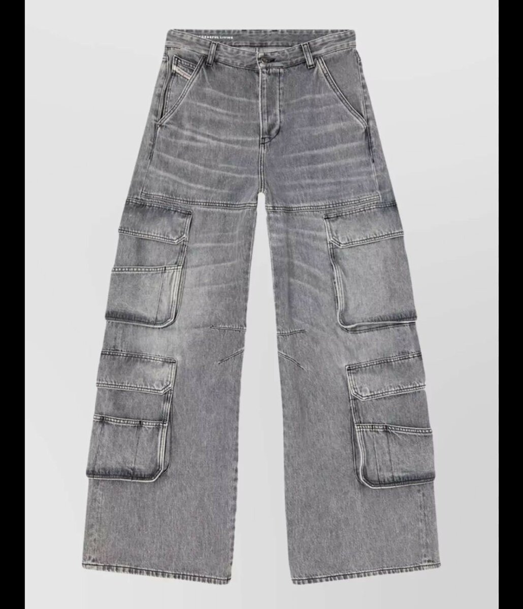Pantalon cargo en denim homme