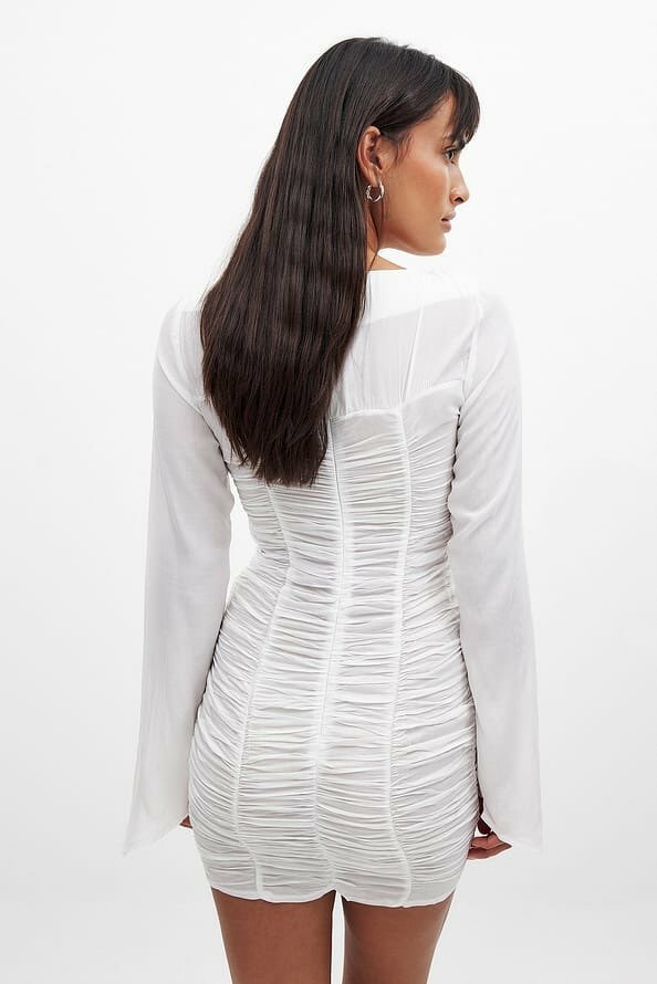 White Structured Detail Dress