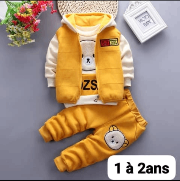 Ensemble bébé ours jaune