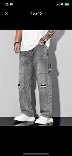 Jeans larges cargo homme
