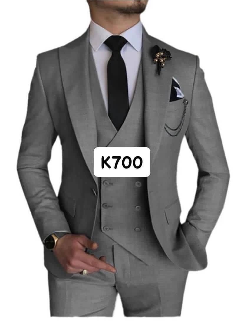Men's three-piece suit,color gray