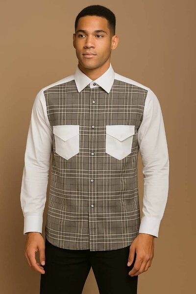 Chemise à carreaux homme