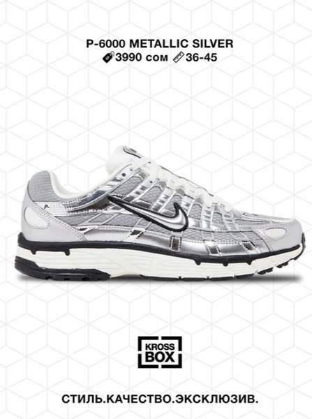 Эркектердин кроссовкасы P-6000 Metallic Silver