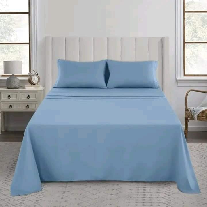 Set of beautiful bed linen in one color blue