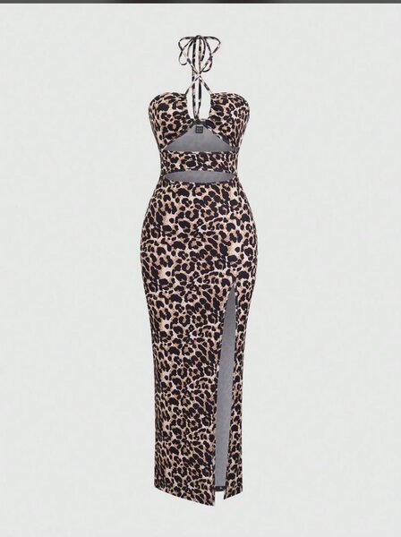 Robe longue léopard élégante