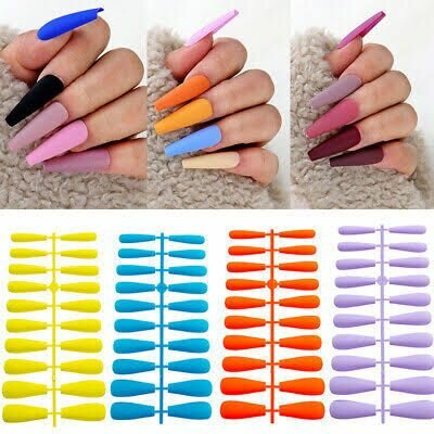 Multi colour mate and shiny artificials nails