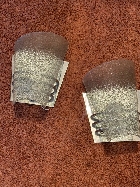 Appliques murales en verre givré