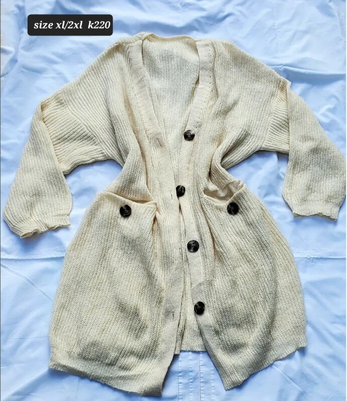 Stylish women's knitted dress white