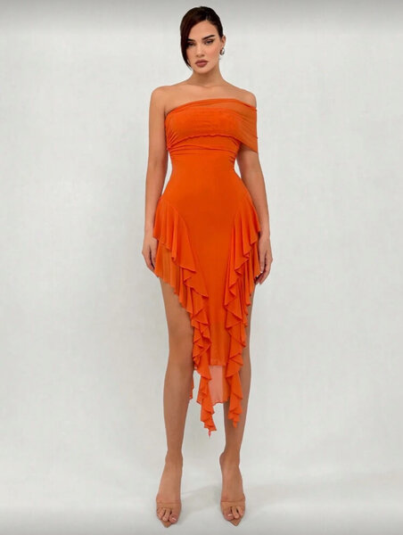 Robe orange élégante