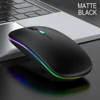 Wireless Mouse, Rechargeable Slim Silent Mouse 2.4G Portable Mobile Optical Office Mouse with USB Receiver