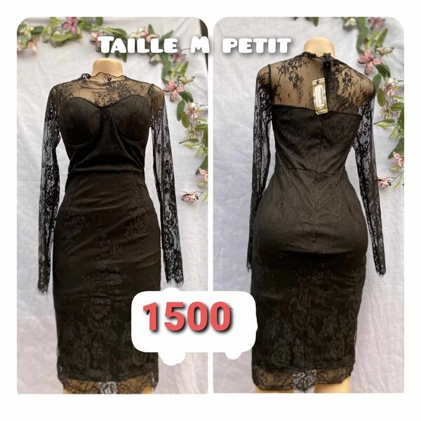 Robe en dentelle noire élégante