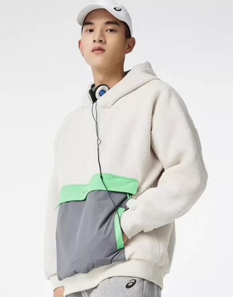 ASICS Colorblock Sherpa Hoodie 'Beige' 2203A154-020