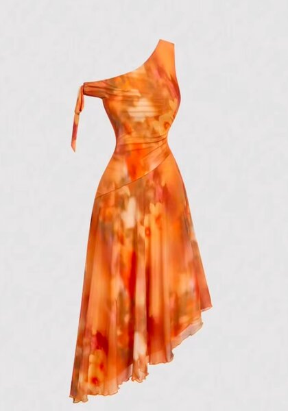Robe Asymétrique Orange