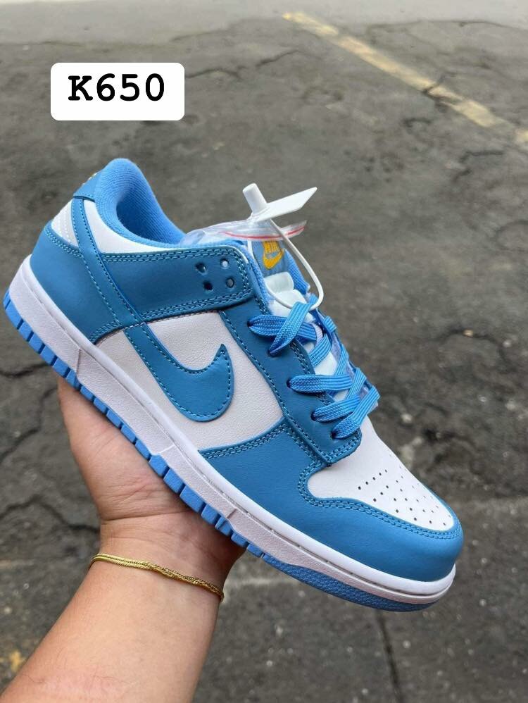 blue and white nike sneakers