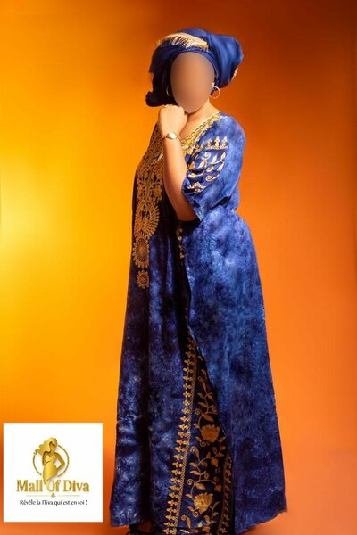Robe makeba Bleue Élégante