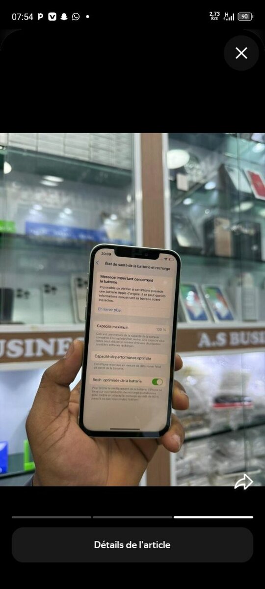 Smartphone Apple état excellent