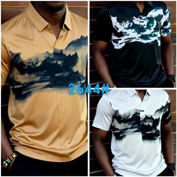 Polo élégant à motifs géométriques