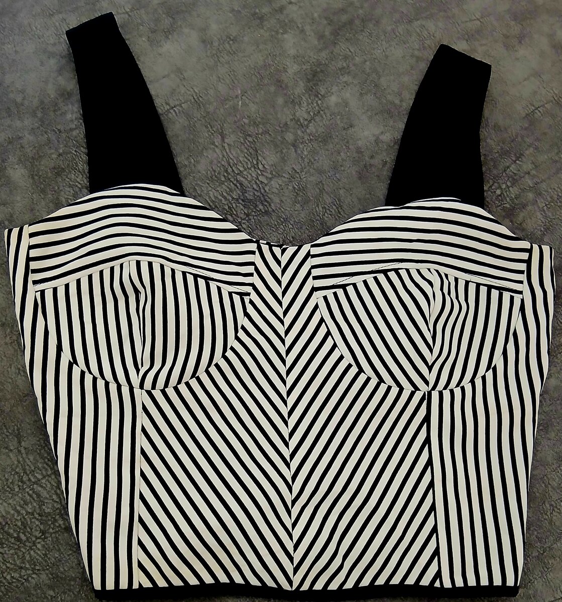 Top bustier rayé à bretelles