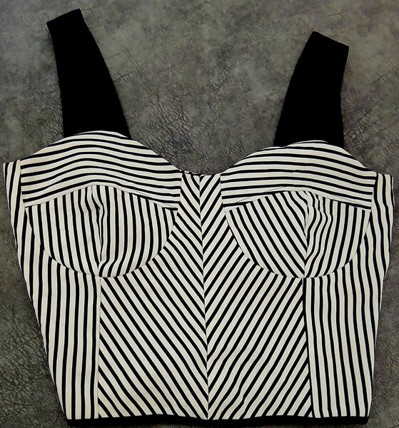 Top bustier rayé à bretelles