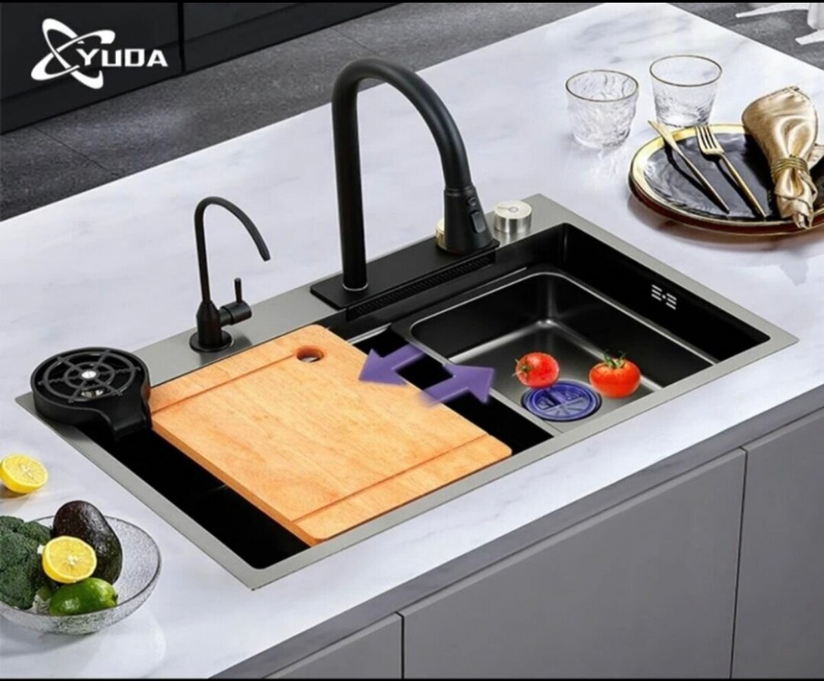 ULTRA MODERN KITCHEN SINK MULTIFUNCTION BLACK