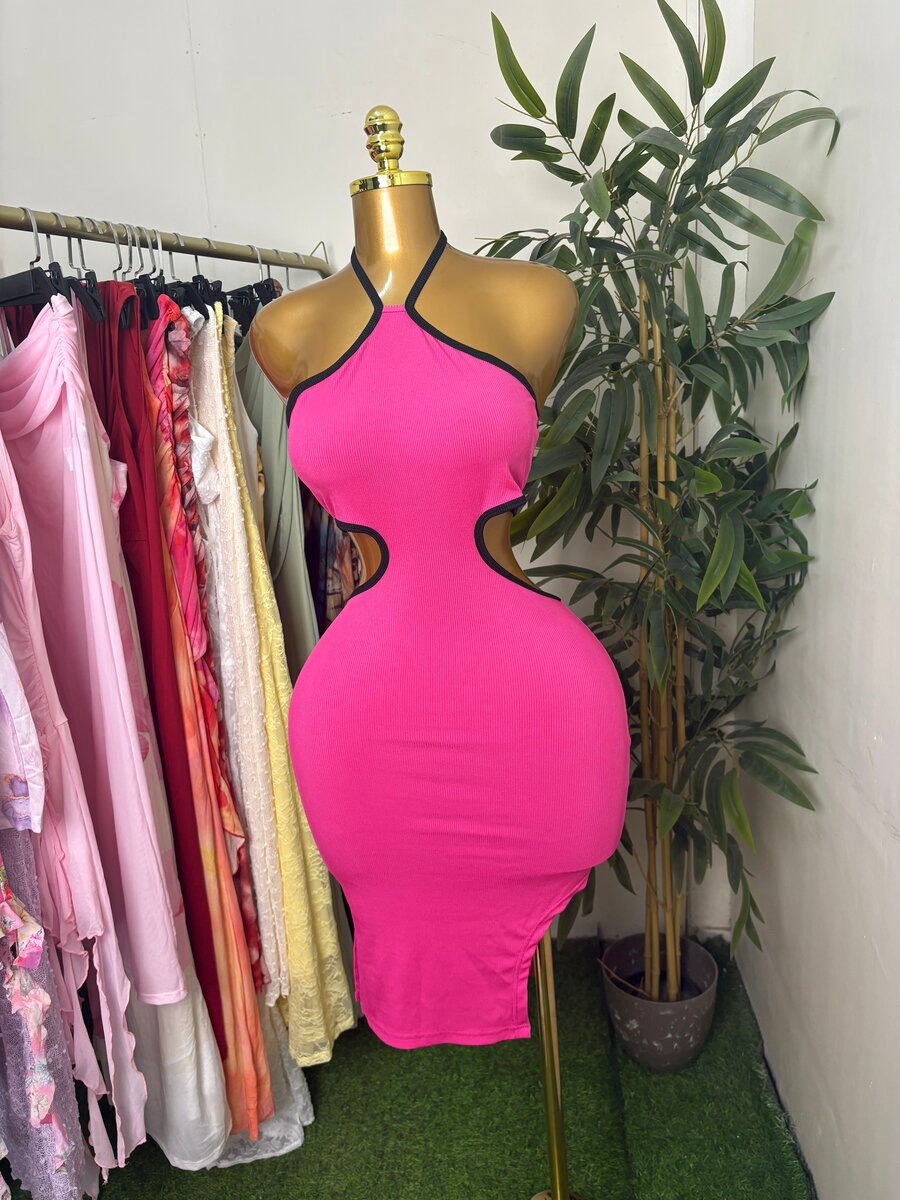 Robe rose en bodycon