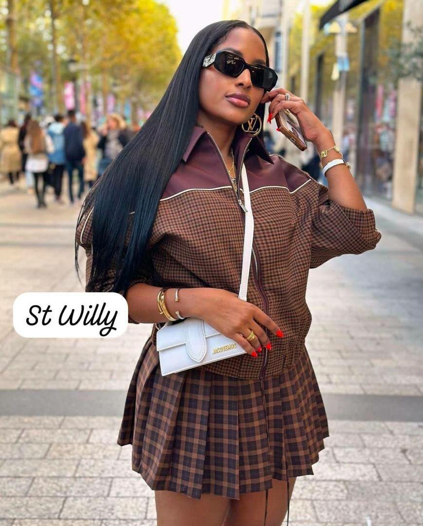 Ensemble Jupe Plissée Tendance