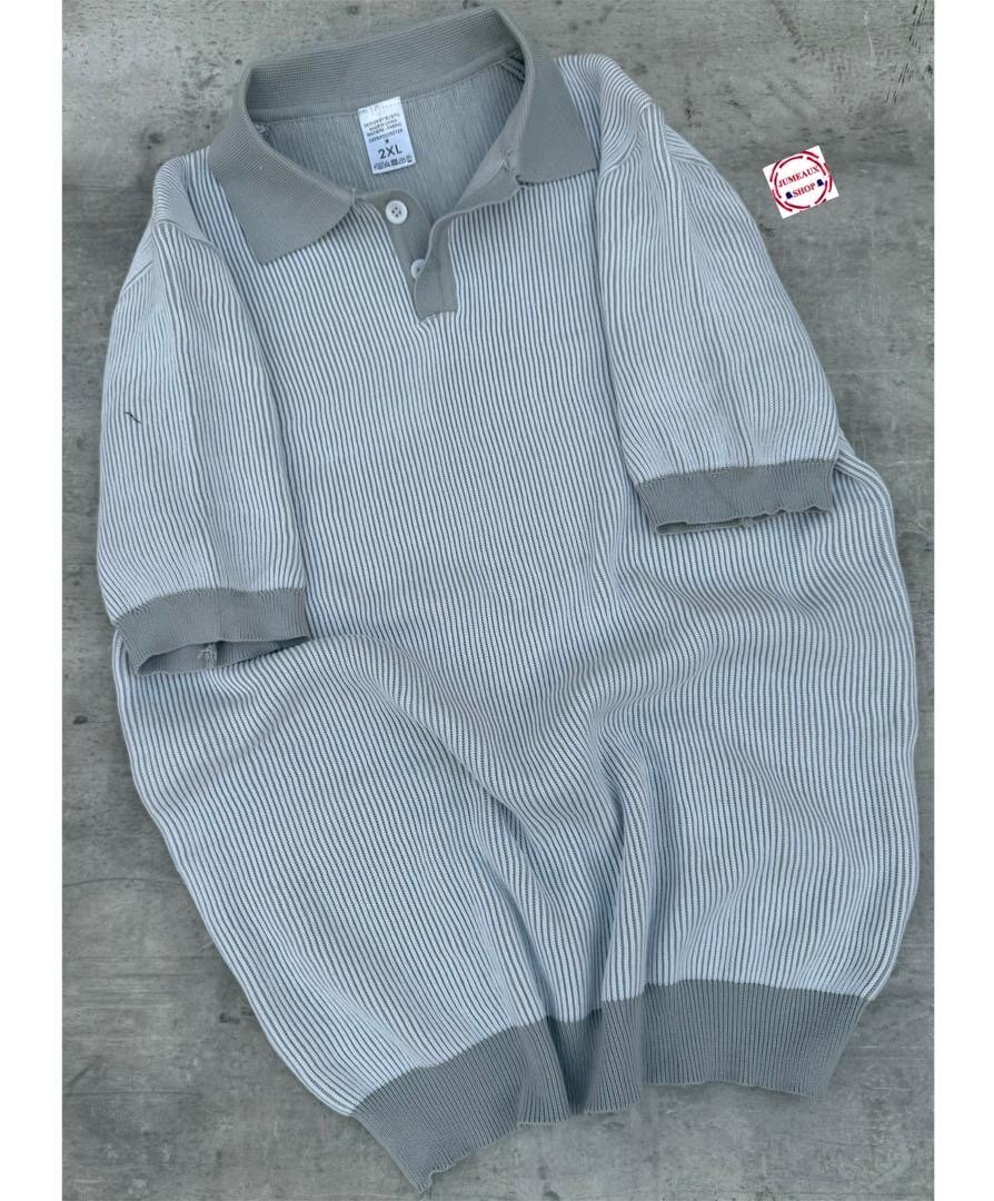 Pull Polo Rayé en Coton