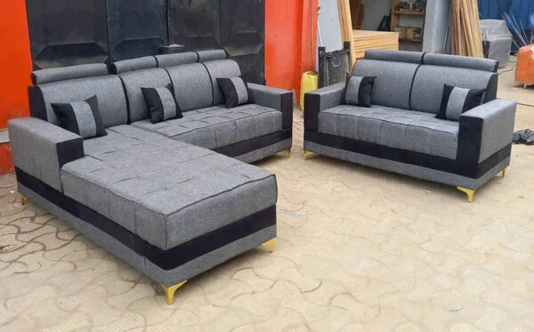 Canapé d'angle moderne gris