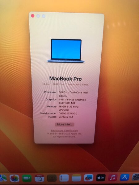 MacBook Pro 2017. 13 inch screen Ramzan offer