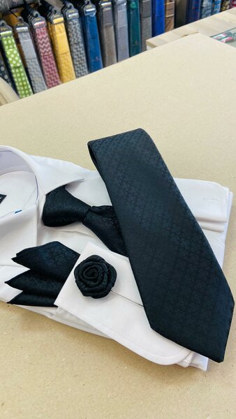 Cravate + pochette  7.5cm