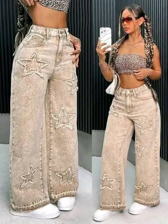 Jean évasé à étoiles