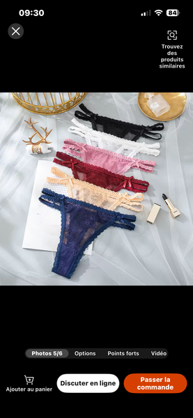 Strings en dentelle colorés