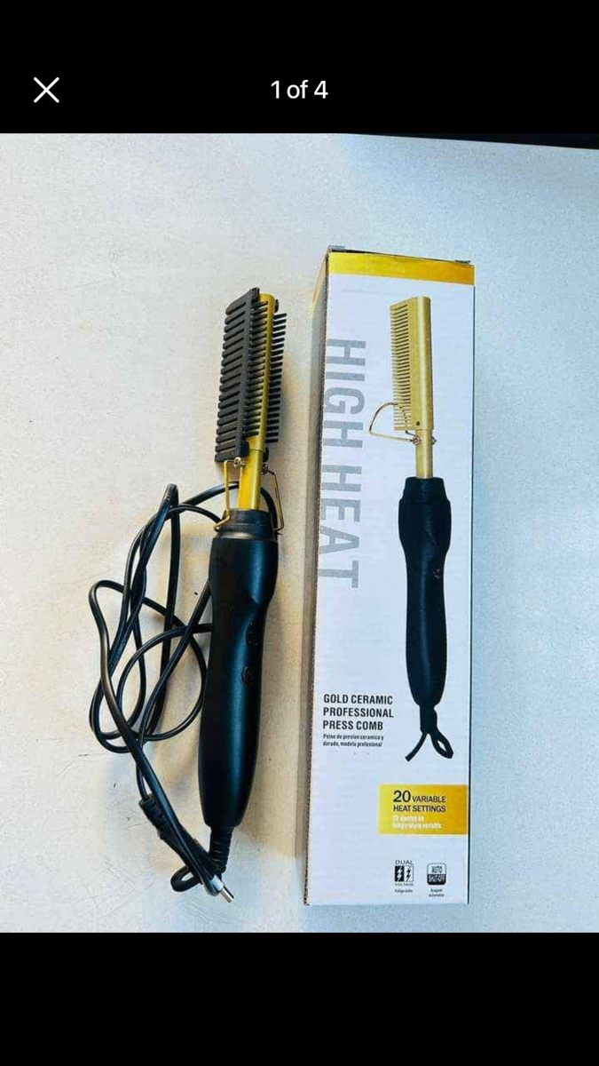 Hot comb hair straightener