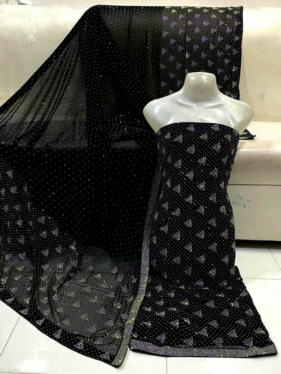 Chiffon cut stone work 2 pc ,dc free