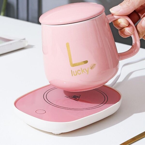 Tasse chauffante avec couvercle