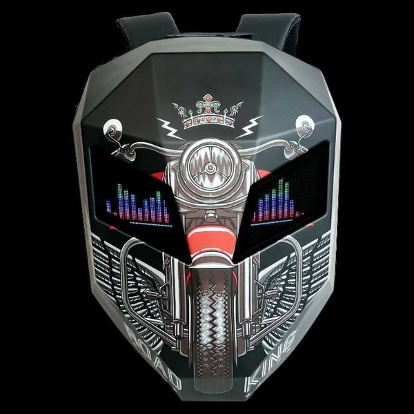 Sac à dos moto LED futuriste
