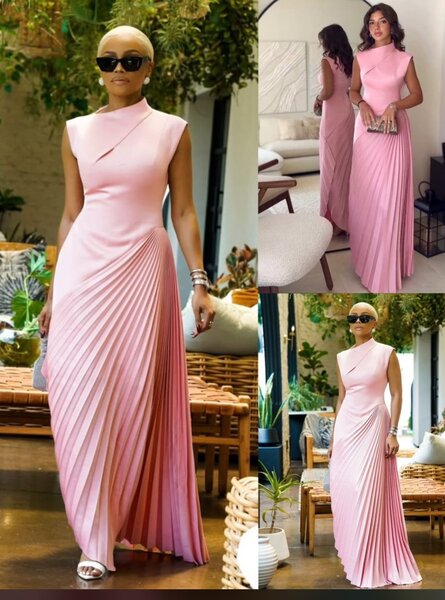 Robe longue plissée élégante