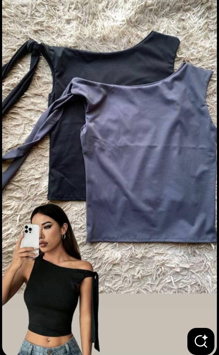 Top asymétrique à épaules nues